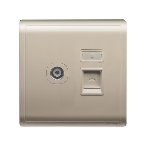 施耐德 Pieno 沉醉金 TV蘇+CAT5E數據插座