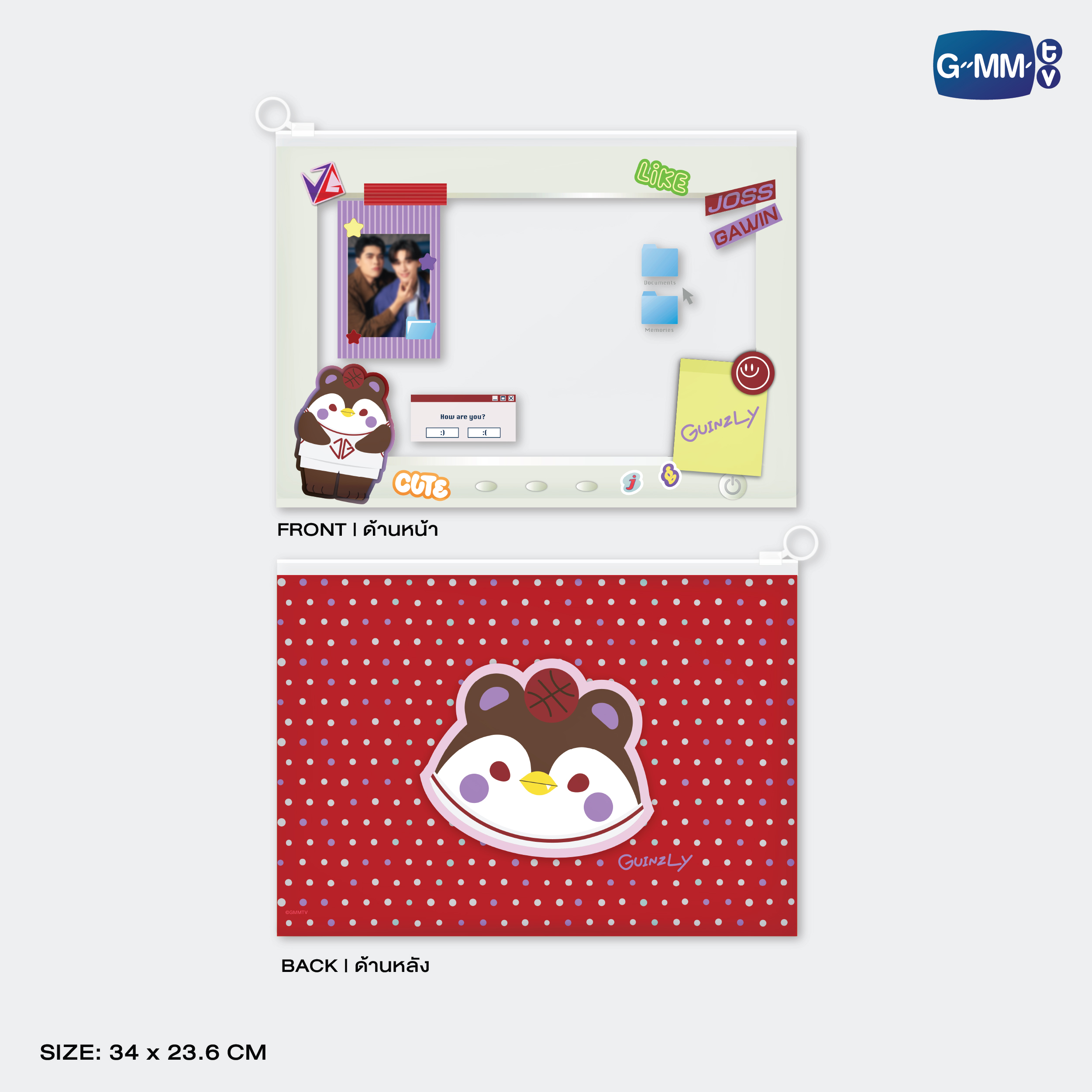 GUINZLY CHARACTER POCKET ZIP FOLDER