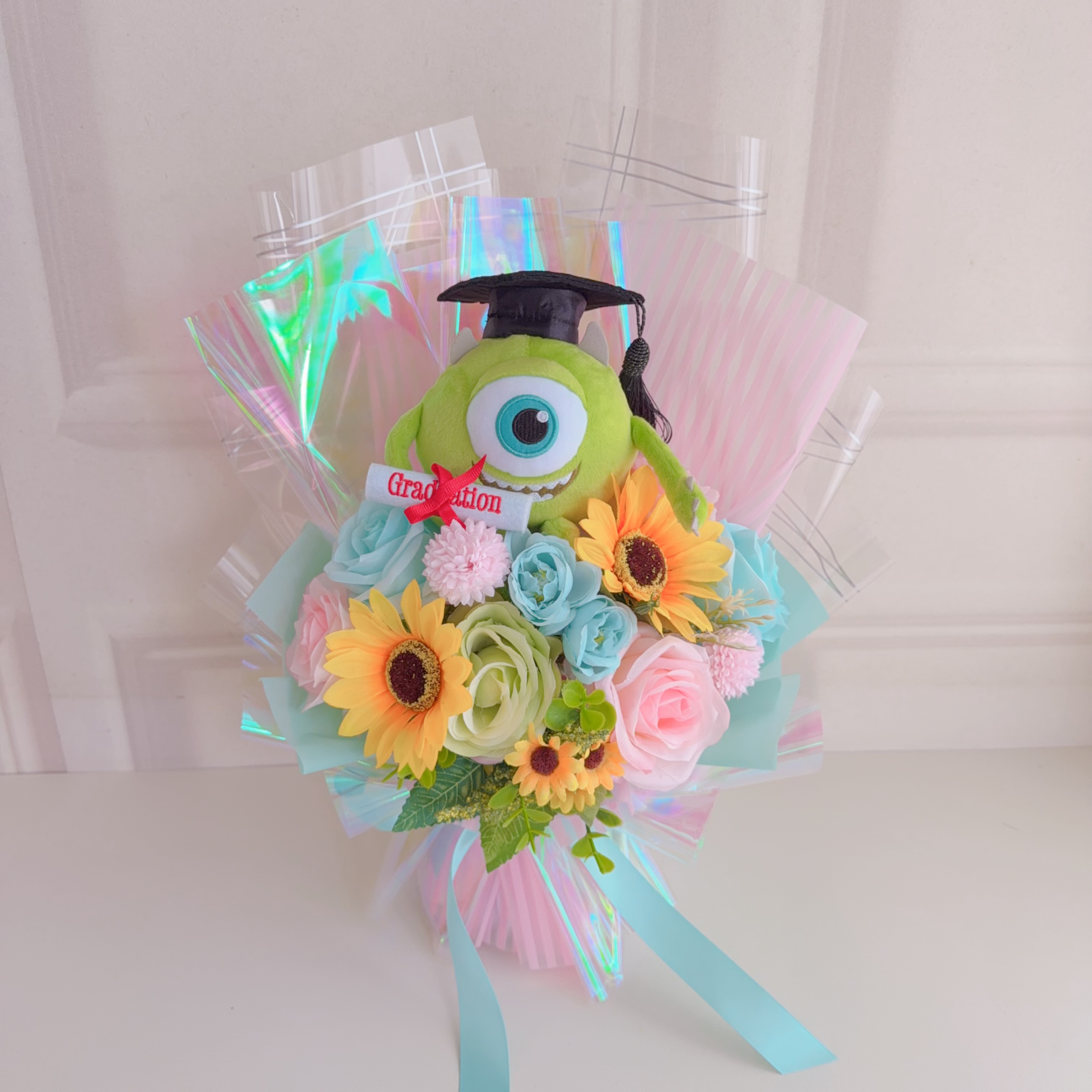 (現貨)大眼仔畢業公仔花