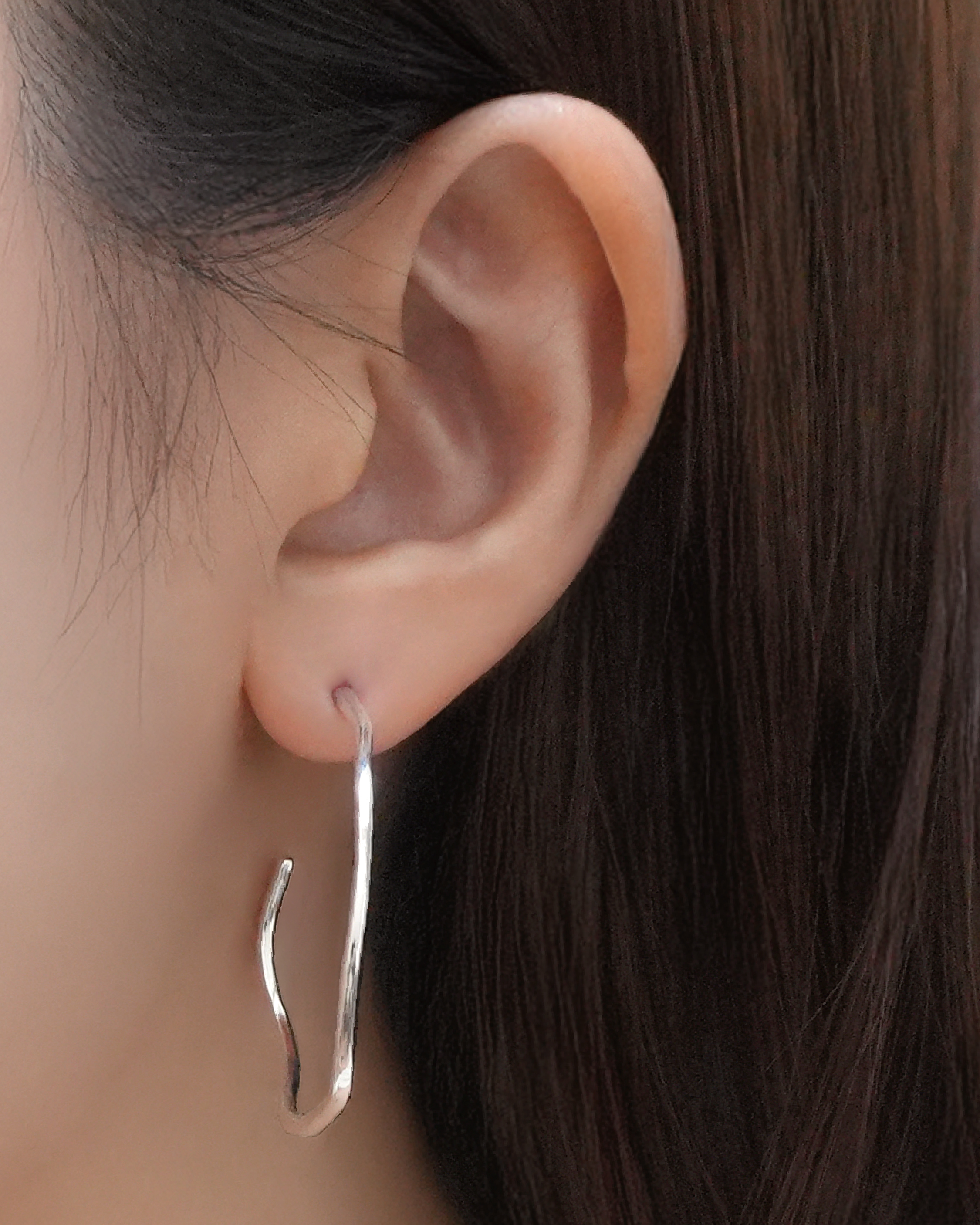 Ethereal Liquid Silhouette Hoops