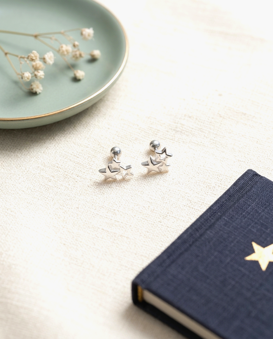 S925 - EE0340 Stars Earrings