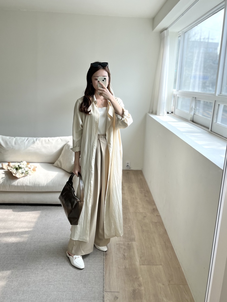 Asymmetric Wrap-Line Slacks (Beige)