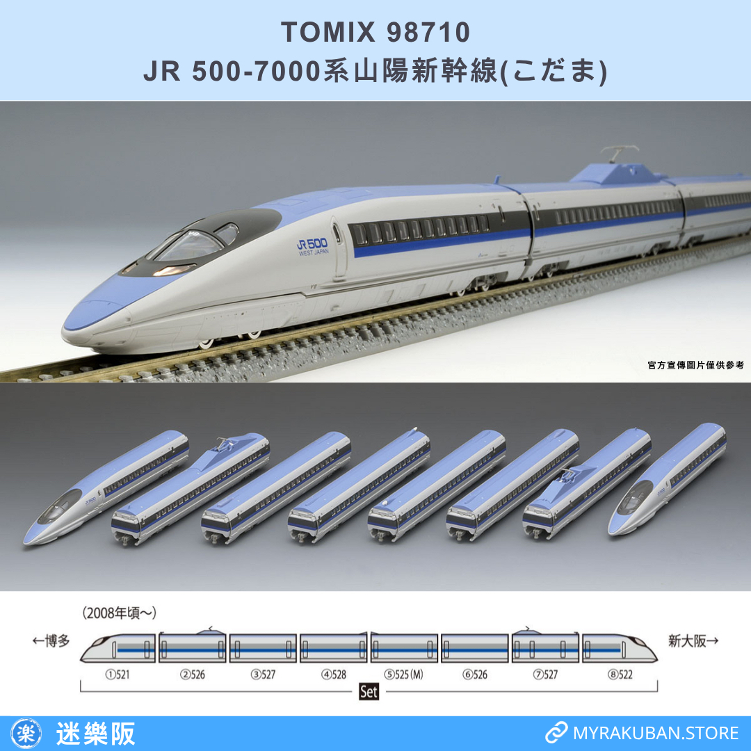 TOMIX 98710 JR 500-7000系山陽新幹線(こだま)