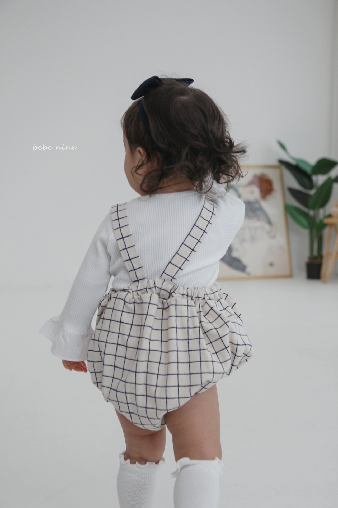 🌸預訂 韓國直送🌸🇰🇷Bebenine兩色條紋格紋吊帶包屁褲