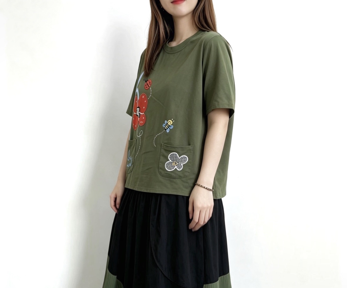 ☀️夏日優惠☀️ 日系刺繡print Tee