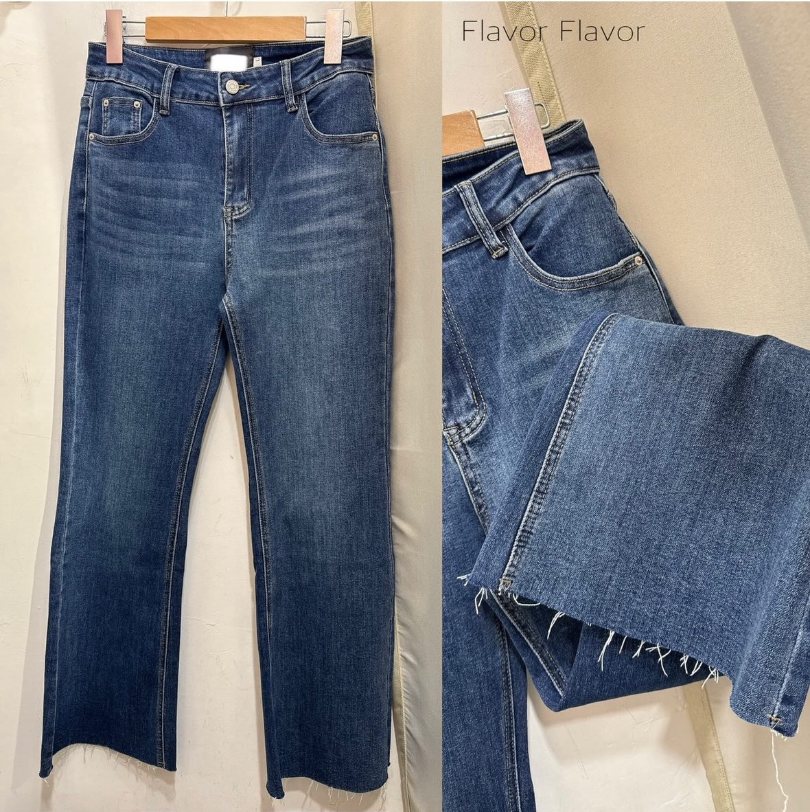 顯瘦小喇叭彈性jeans 薄身 仲有：M / XL 😳過$200單即包順豐站/智能櫃只限 2日了🧧（14/2 8:00前）、（15/2 6:30前）（特價品/貼身物品，不設退換）重溫 9/2、2/2 直播 🎥下單📲寄貨門市營業開放時間 : 🔺14/2（六）3:00-8:00 🔺15/2（日）3:00-6:30 ‼️收爐🧧🔺16/2 年廿九至初五 放假🧧-💚WhatsApp下單📲 : 98482258  https://wa.me/85298482258 🩵🩵🩵🩵🩵🩵🤍🤍🤍🤍🤍🤍Made in Korea 🇰🇷 🎈FB : flavor2011 🎈IG : flavor_style#韓國女裝 #連線 #穿搭 #hkonlineshop #網上購物