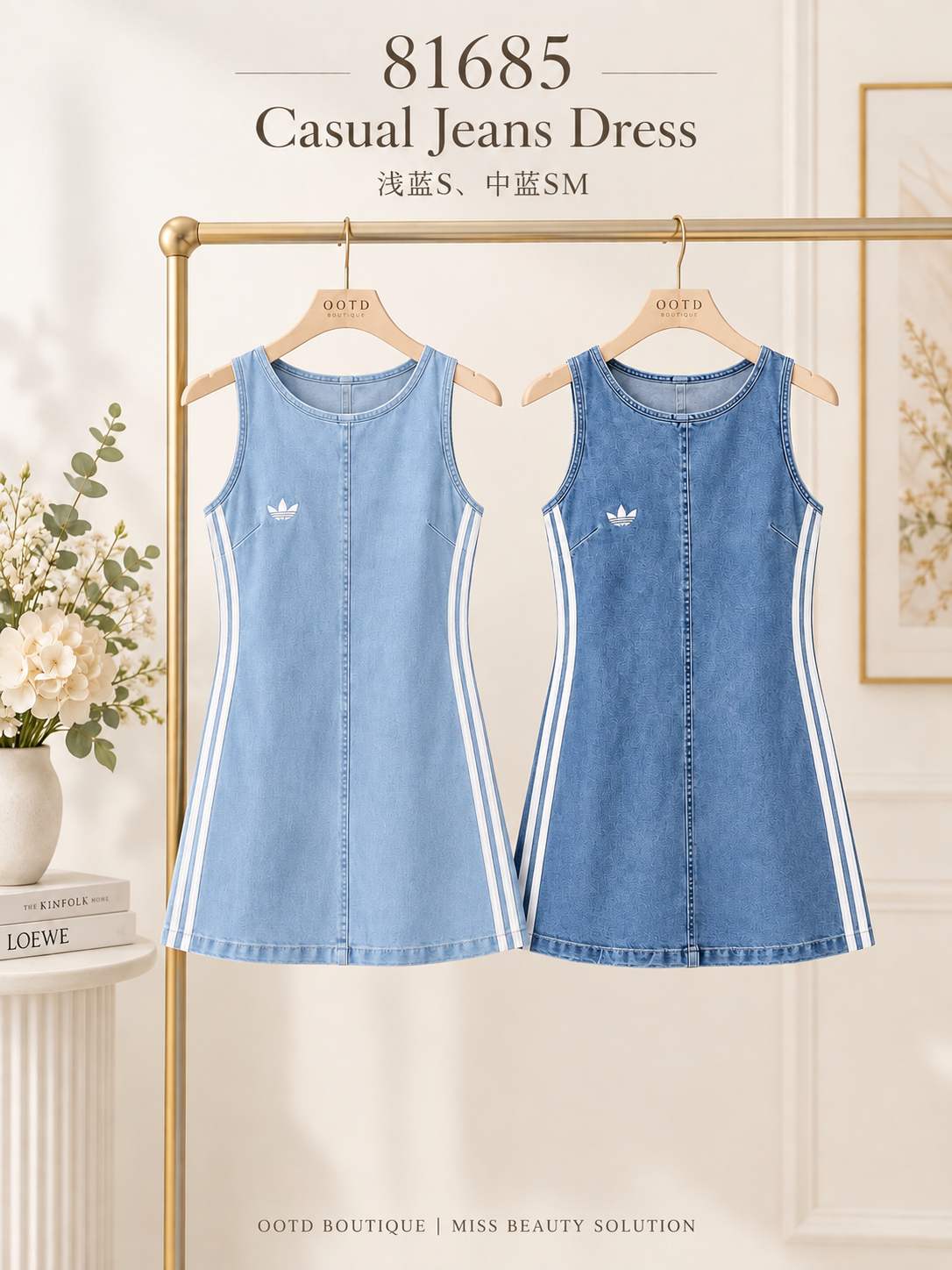 81685 Casual Jeans Dress 美式简约牛仔连身裙