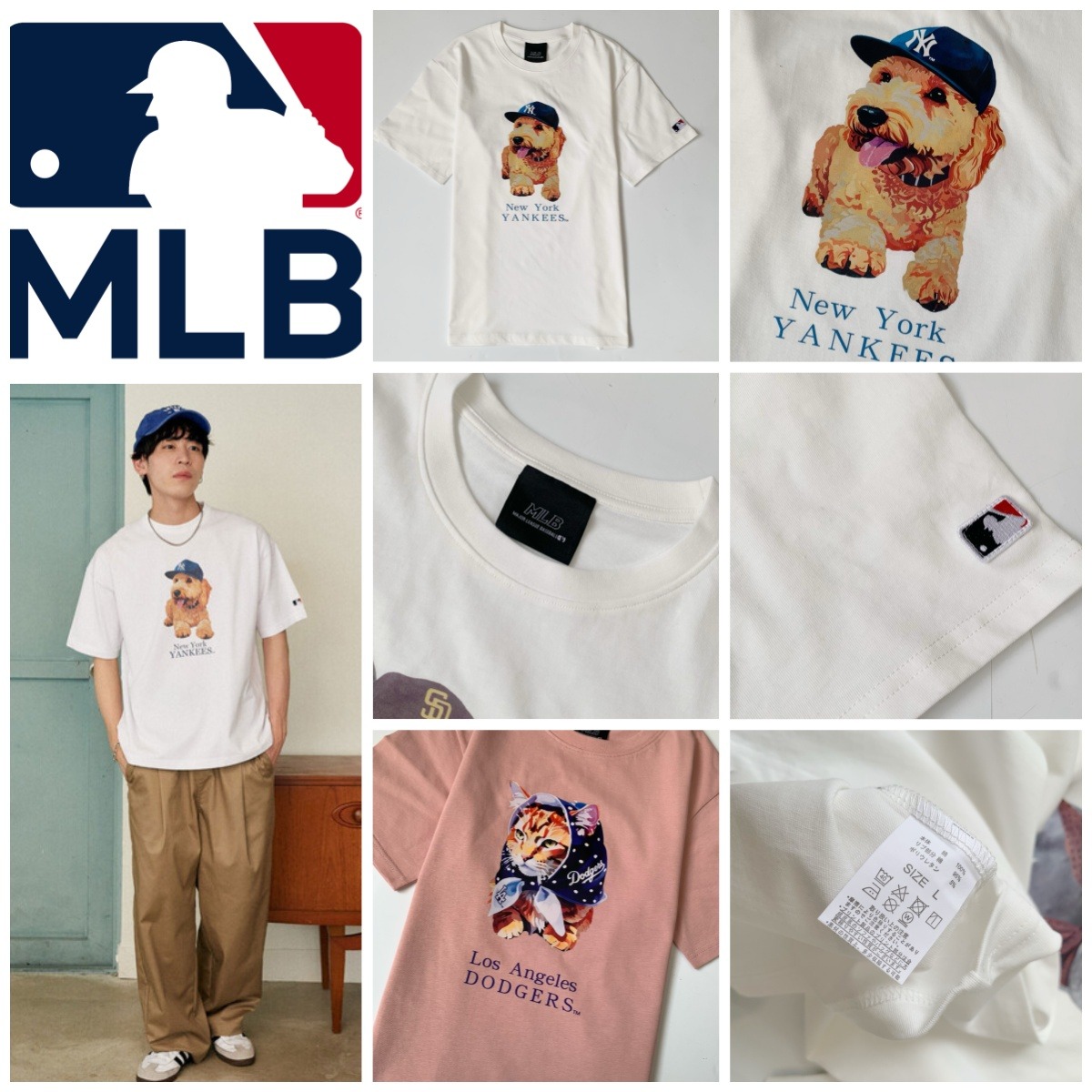 MLB  動物圖案印花短袖Tee