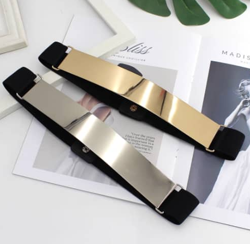 Mirror Front Elastic Belt