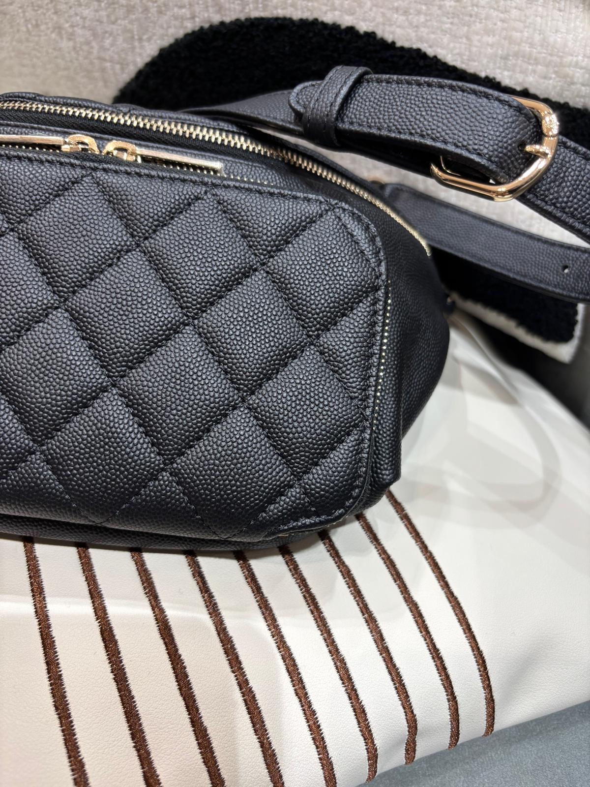 Chanel Waist Bag AS0987, Belt Bag hobo 黑色荔枝牛皮 100%Authentic,98%new  ✅28card✅塵袋✅BOX 