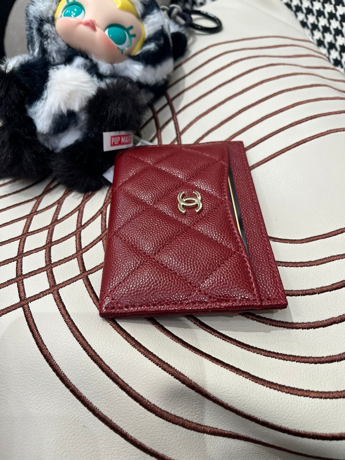 未使用品Chanel card holder 酒紅色荔枝牛皮 100%Authentic,unused✅28card✅dust bag