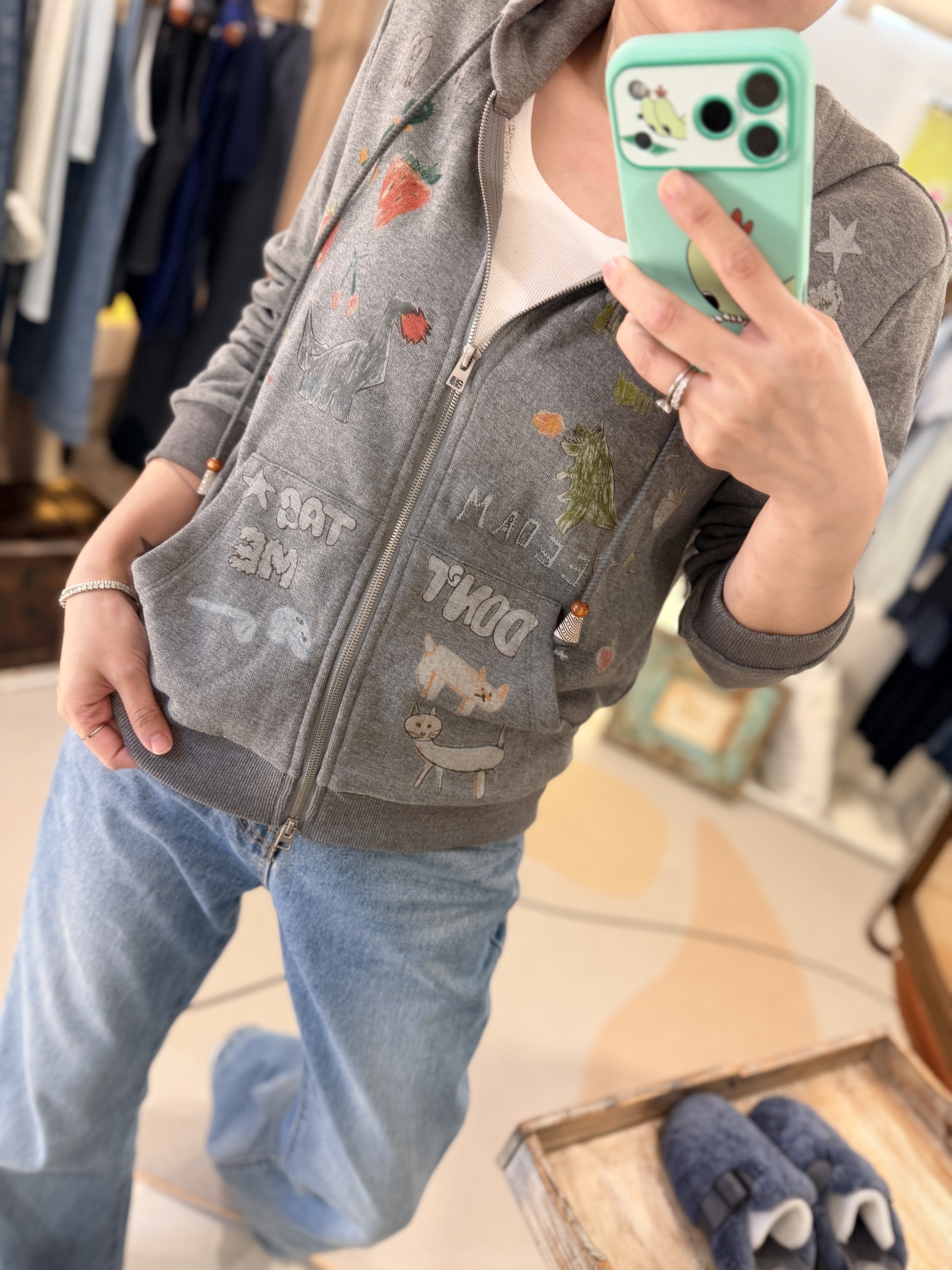 Printed zip-up