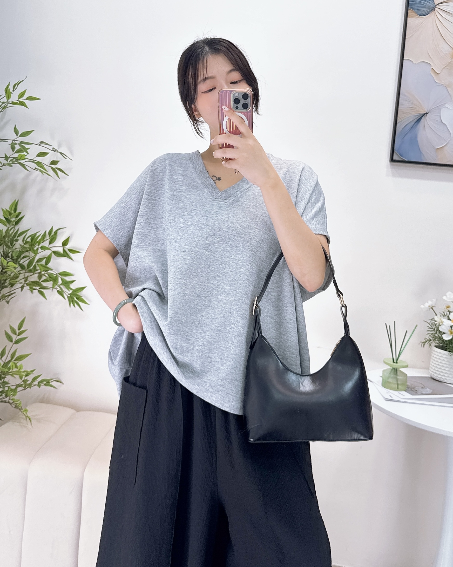 珍珠牛奶棉寬鬆休閒上衣 3色