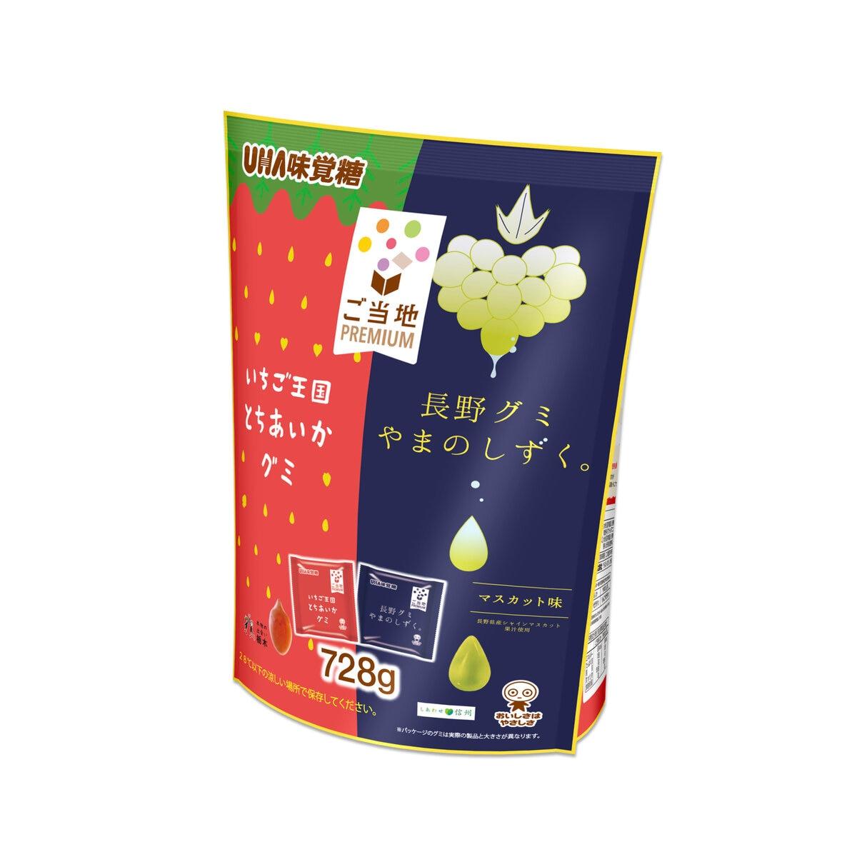 日本UHA味覚糖 ご当地PREMIUM 日本草莓& 麝香葡萄軟糖 728g 26袋入