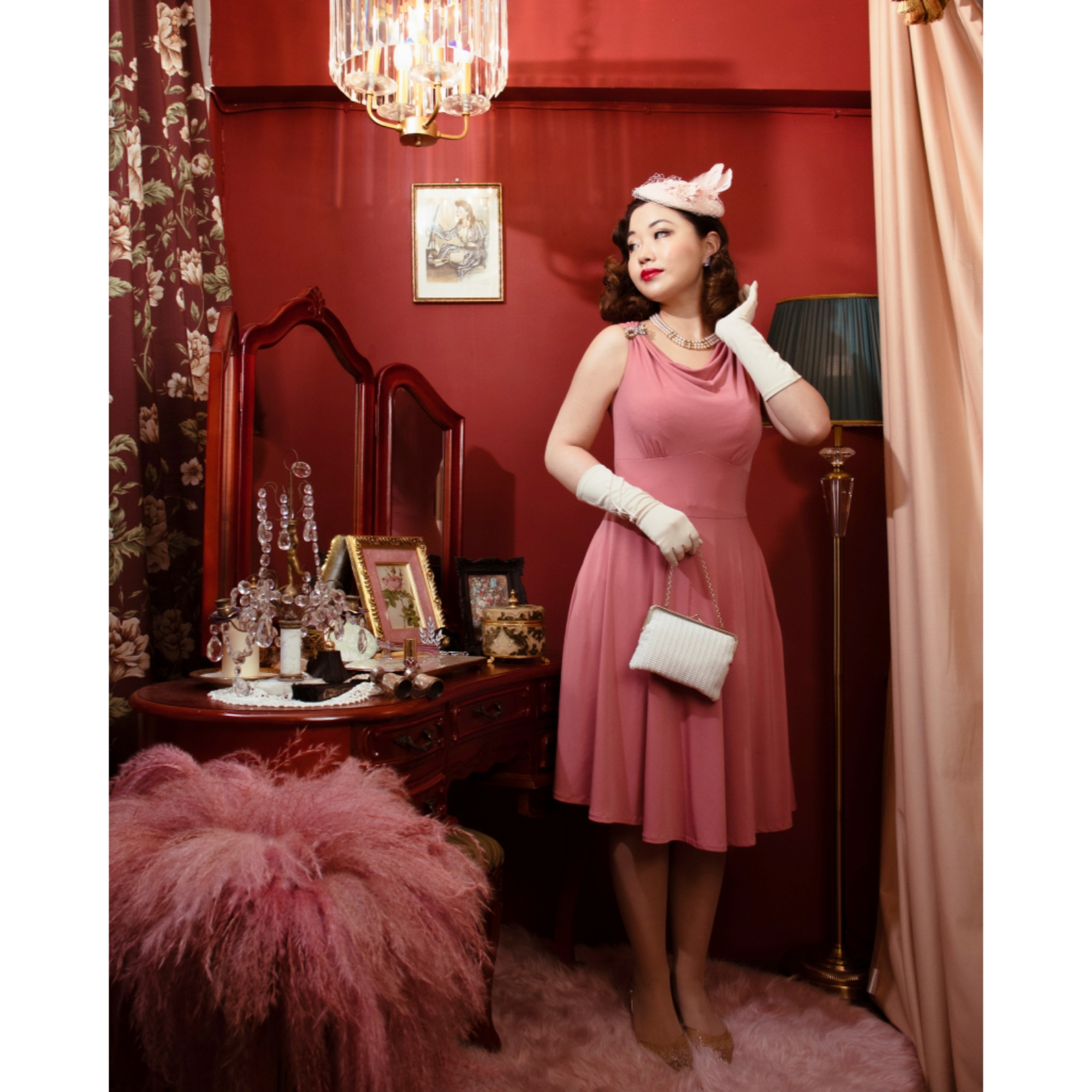 (Ready-Made) Miss Bellezza Dress - Dusty Rose(FM137)