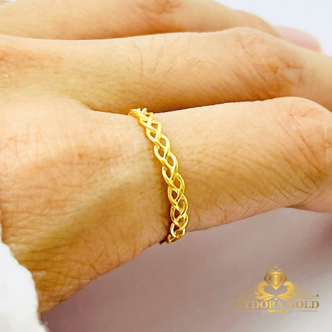 MYDORA Cincin Rapunzel Minimalist | Cincin Fesyen Series l Cincin Emas 916 [916 Gold Ring]