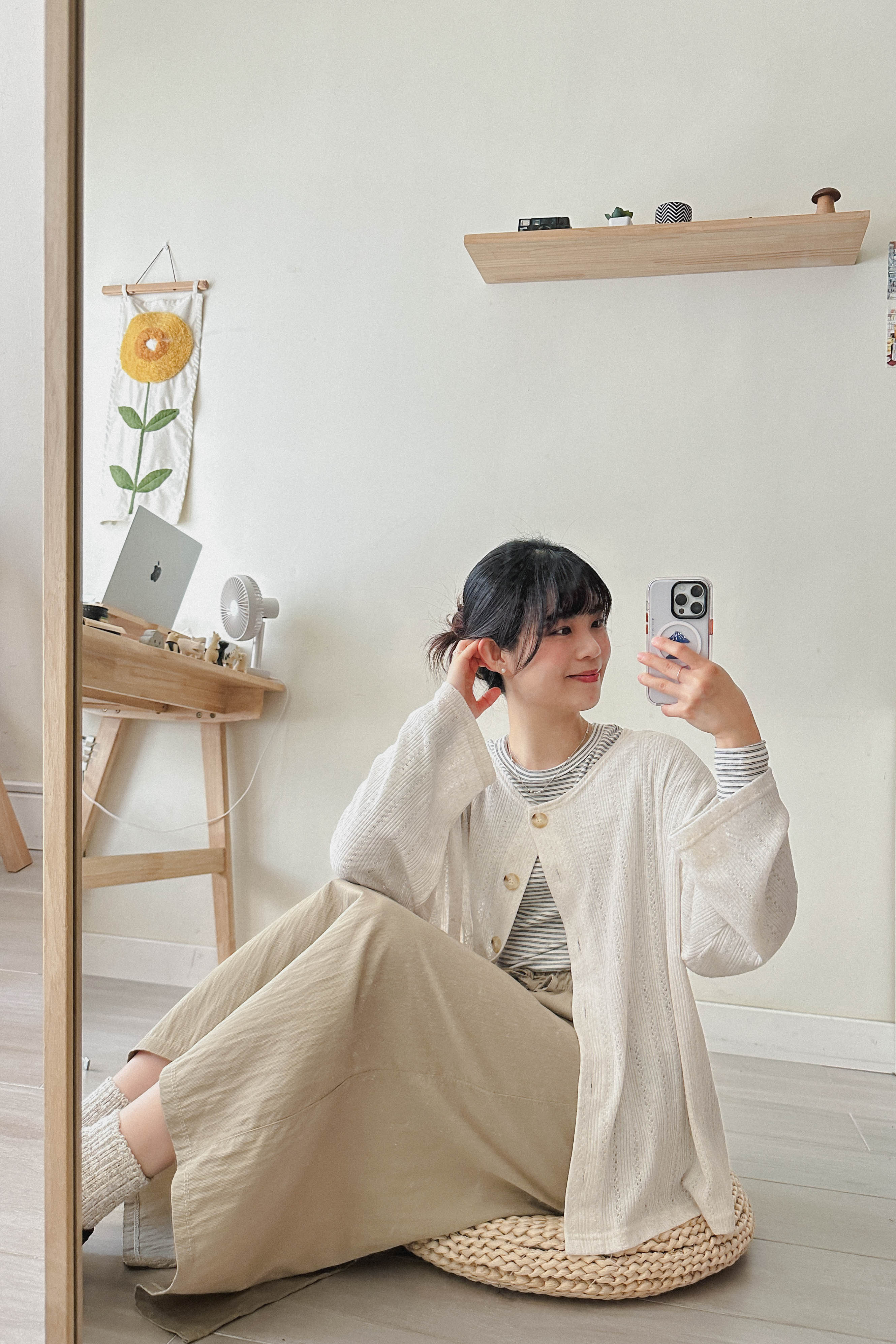 親膚修身圓領條紋上衣 (兩色入)