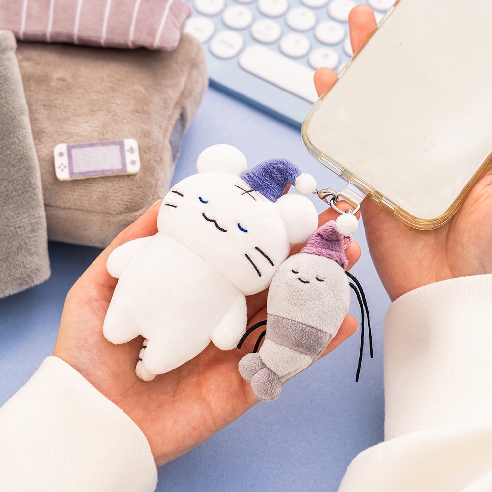 現貨｜Toraebi 可與床連接的裝睡小白虎與黑虎蝦 兔兔醫生 日版 吊飾 毛公仔 掛件 (384717)