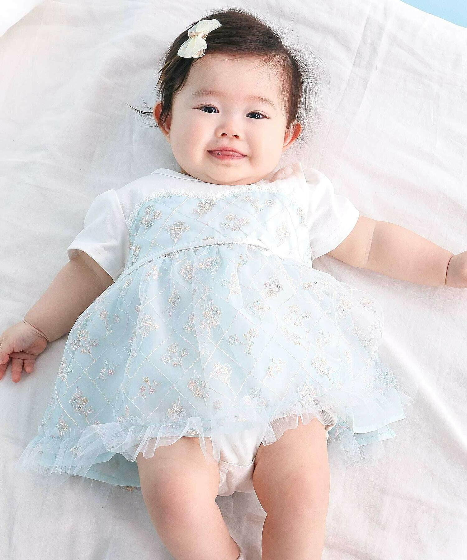 🇯🇵預訂 日本直送🇯🇵Slap Slip Baby兩色胸衣式花卉薄紗短袖包屁裙