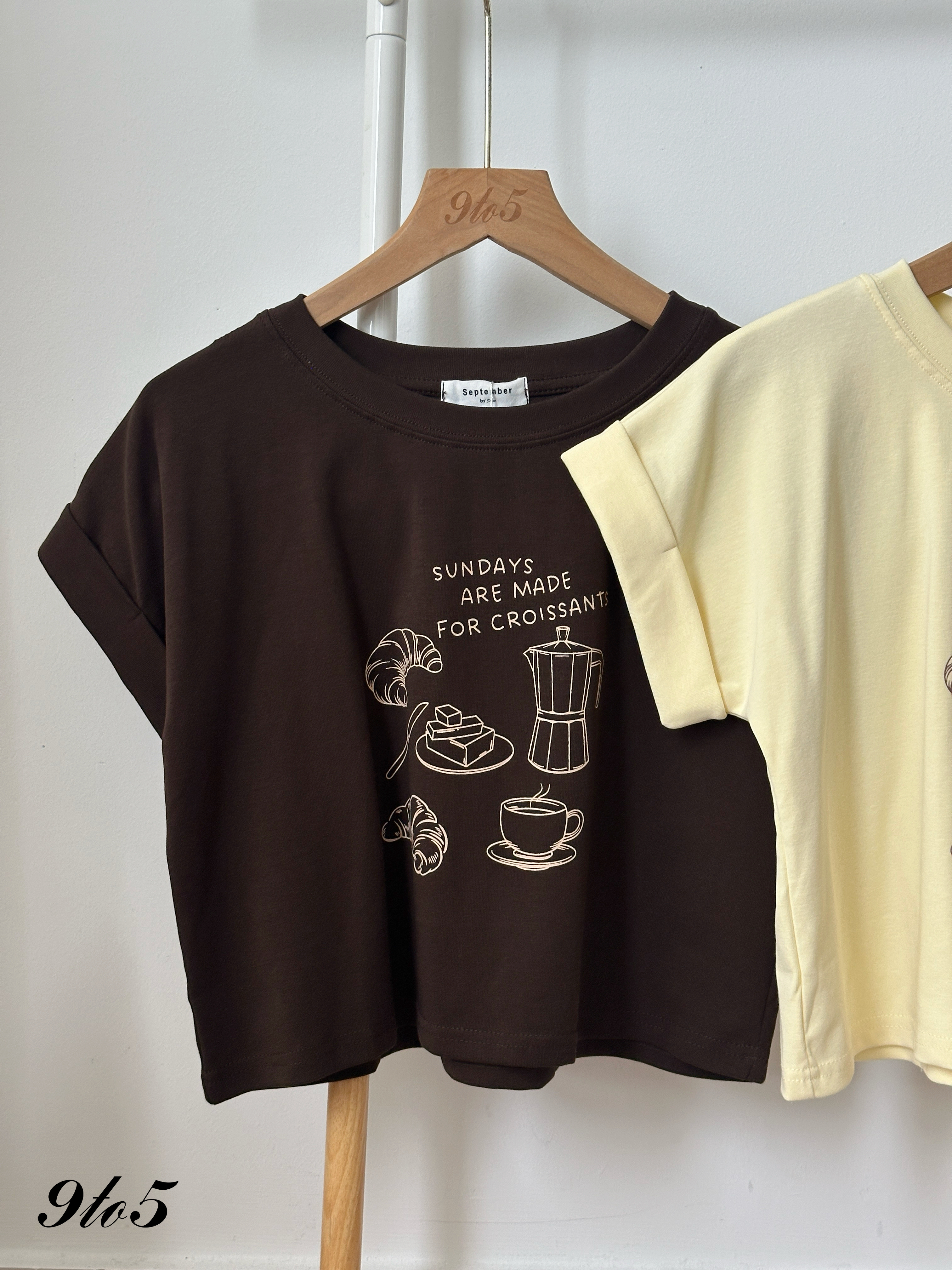 T4383 Cape Sleeve Printed Crop Tee - 4 Colors 