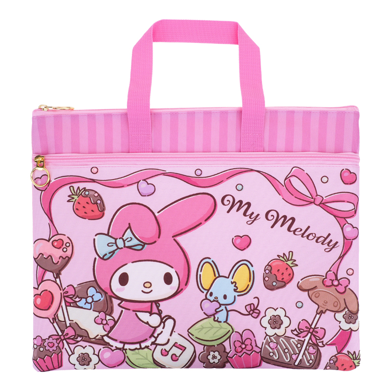 My Melody A4 Double Zipper Fabric Document Bag w/ Handle 雙拉鏈布文件袋連手挽