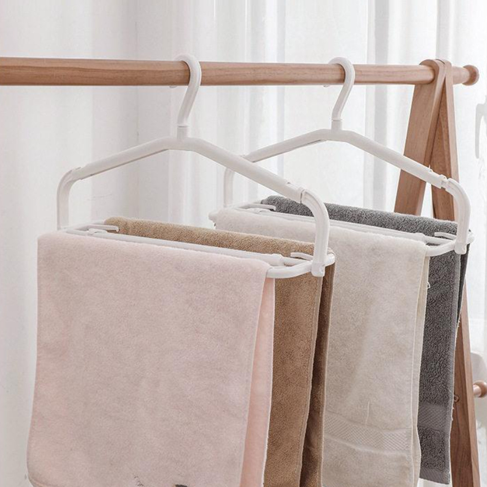 多功能家用伸縮衣架 折疊大衣架 曬被架 被單衣架 2個裝［平行進口］ HK2754