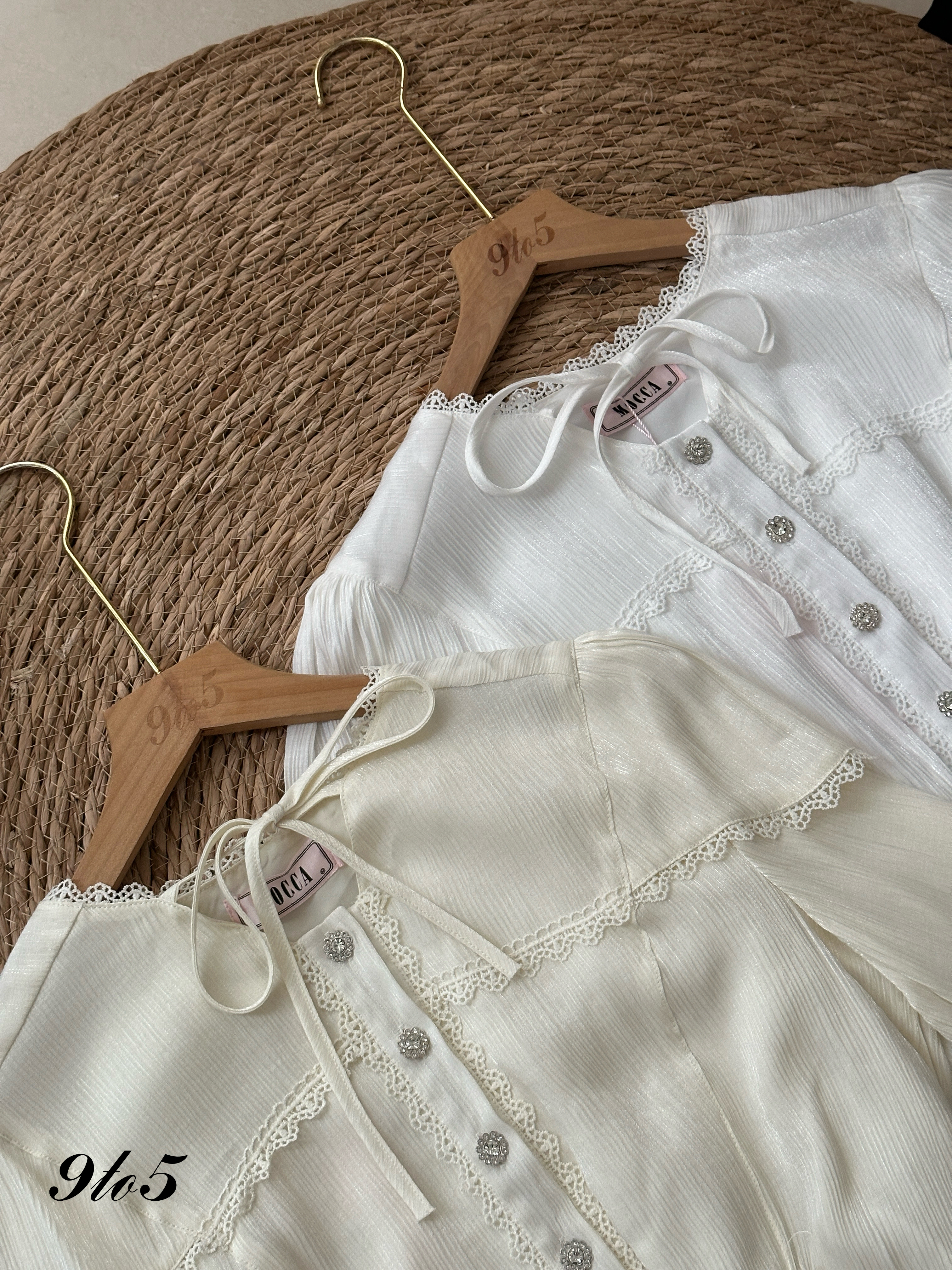 T3974 Lace Peter Pan Blouse - 3 Colors