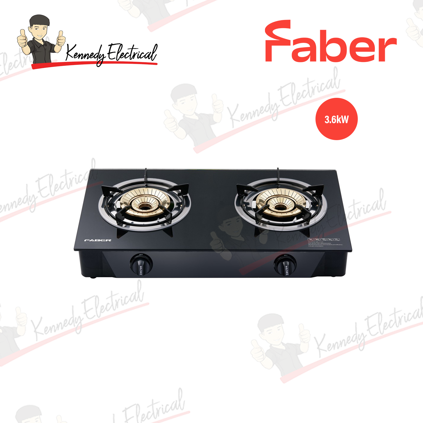 Faber 3.6Kw Abs With Base Glass Cooker FC GLAZZO G2813