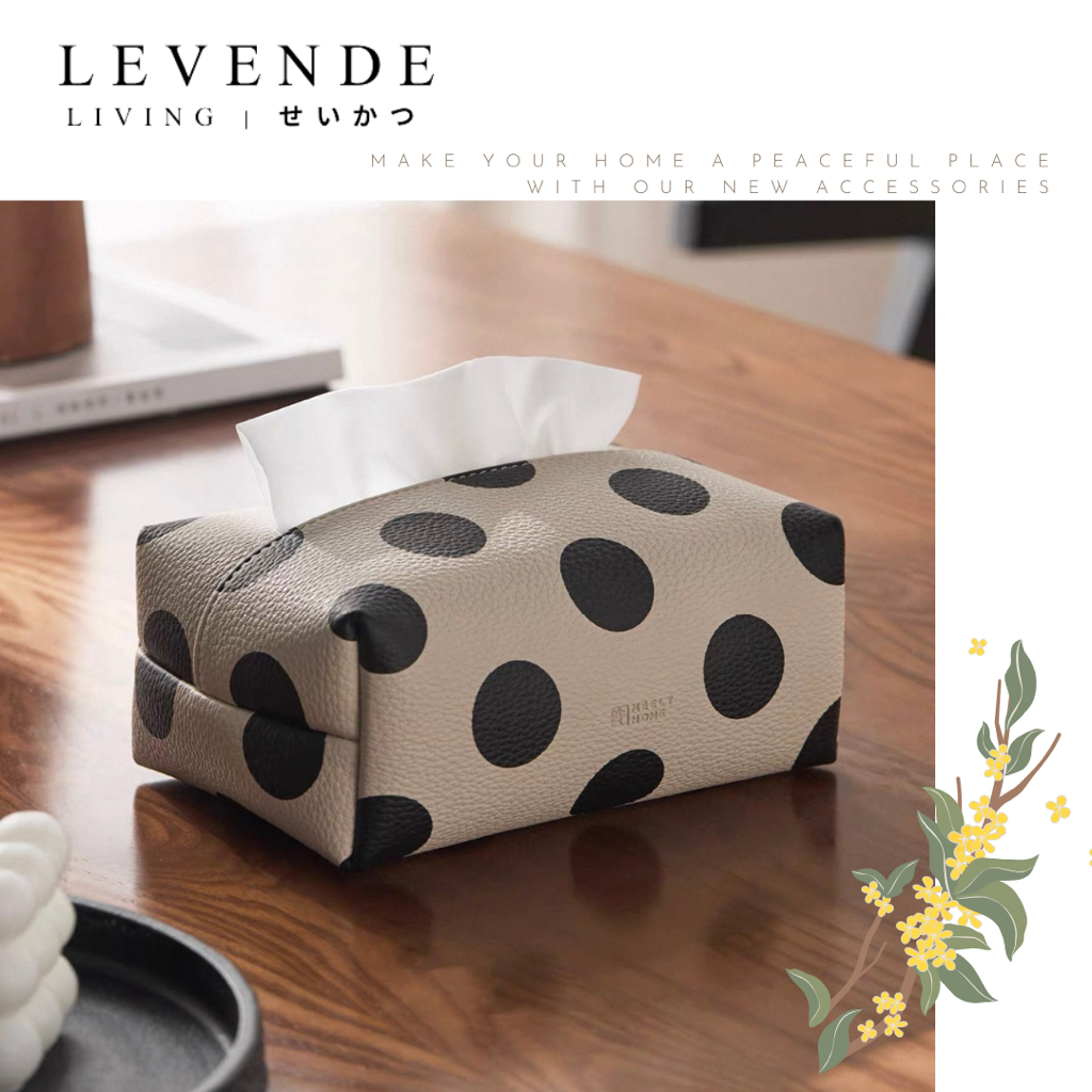 Levende 波點皮革紙巾套