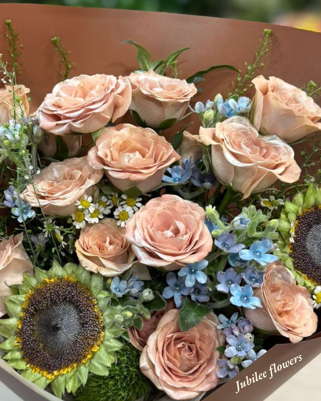 🌻向日葵 · 卡布奇諾玫瑰花束