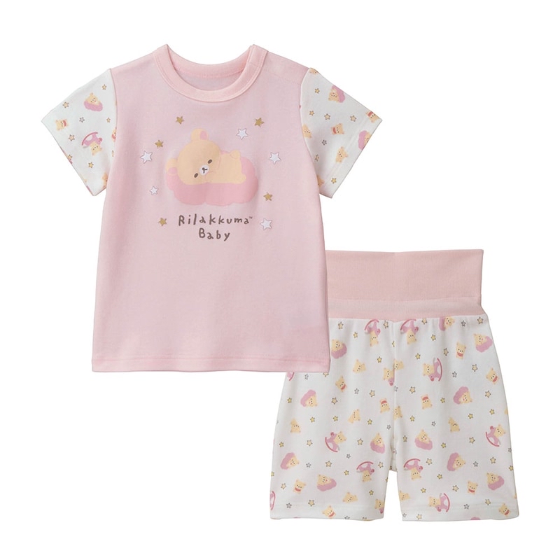🇯🇵預訂 日本直送🇯🇵Rilakkuma Baby鬆弛熊系列兩色人物印花包腹短袖家居服上下套裝