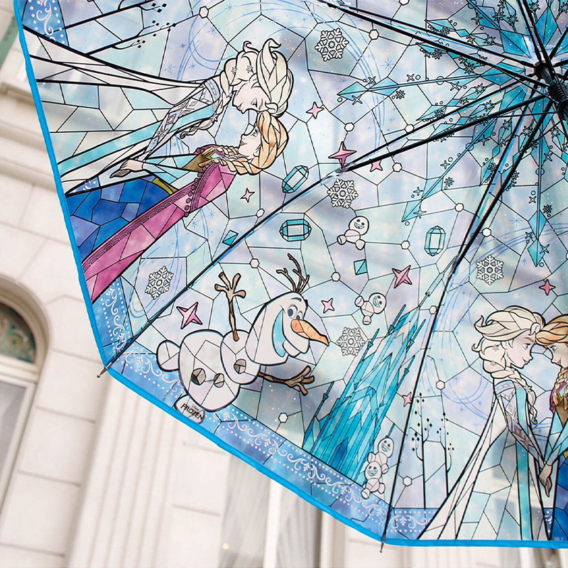 Disney 公主玻璃風格透明長柄雨傘／長遮 - 1件 現貨