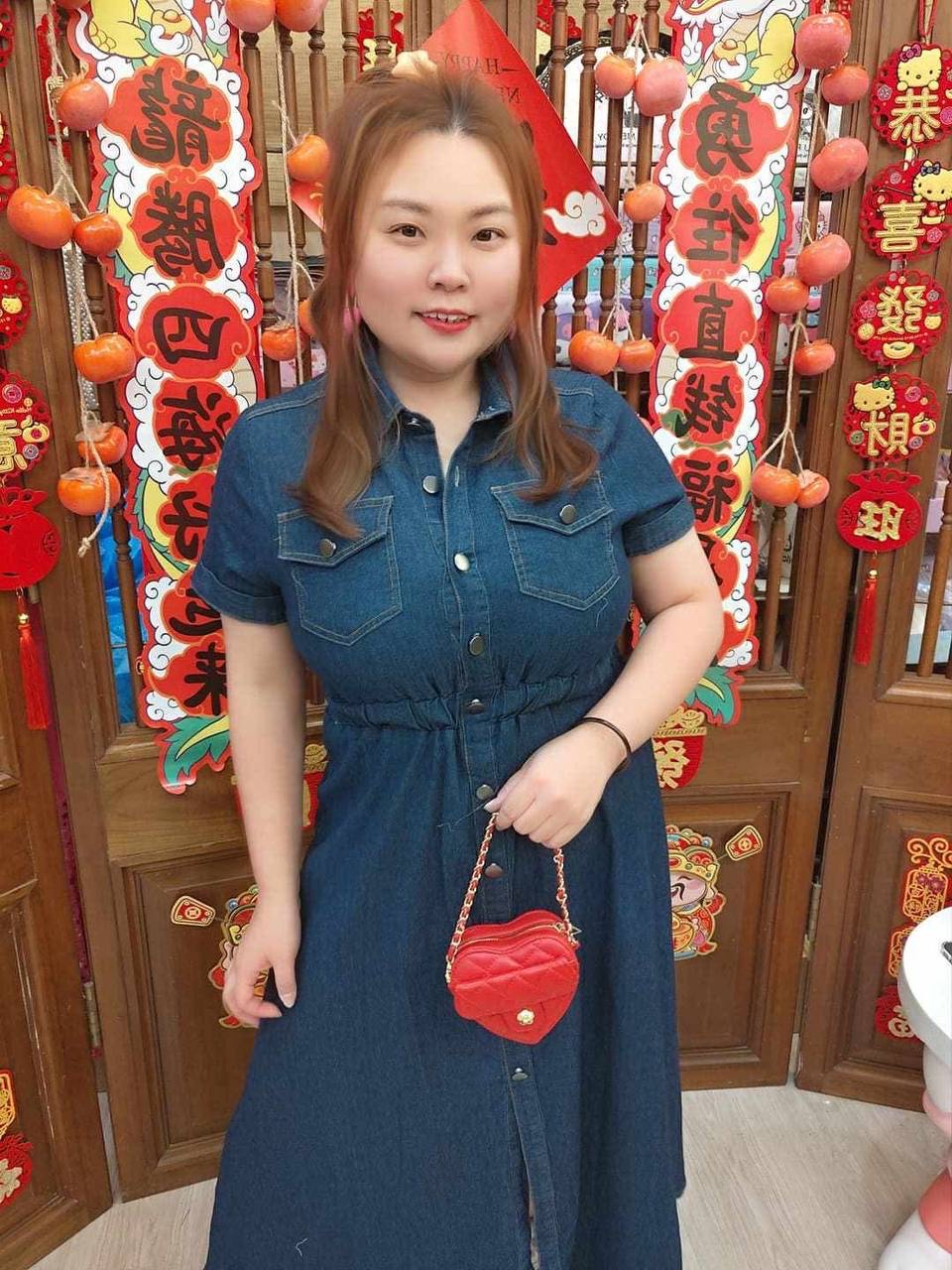 TW5215 胸围100-110Cm 牛仔长款连身裙 