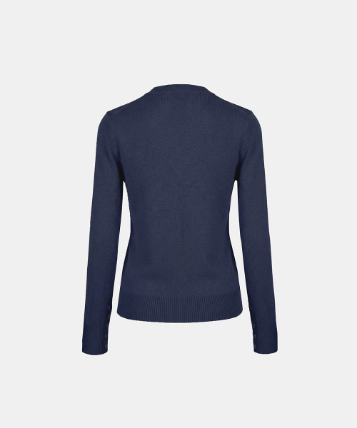 Mystic Symbol Crewneck Cardigan - Navy