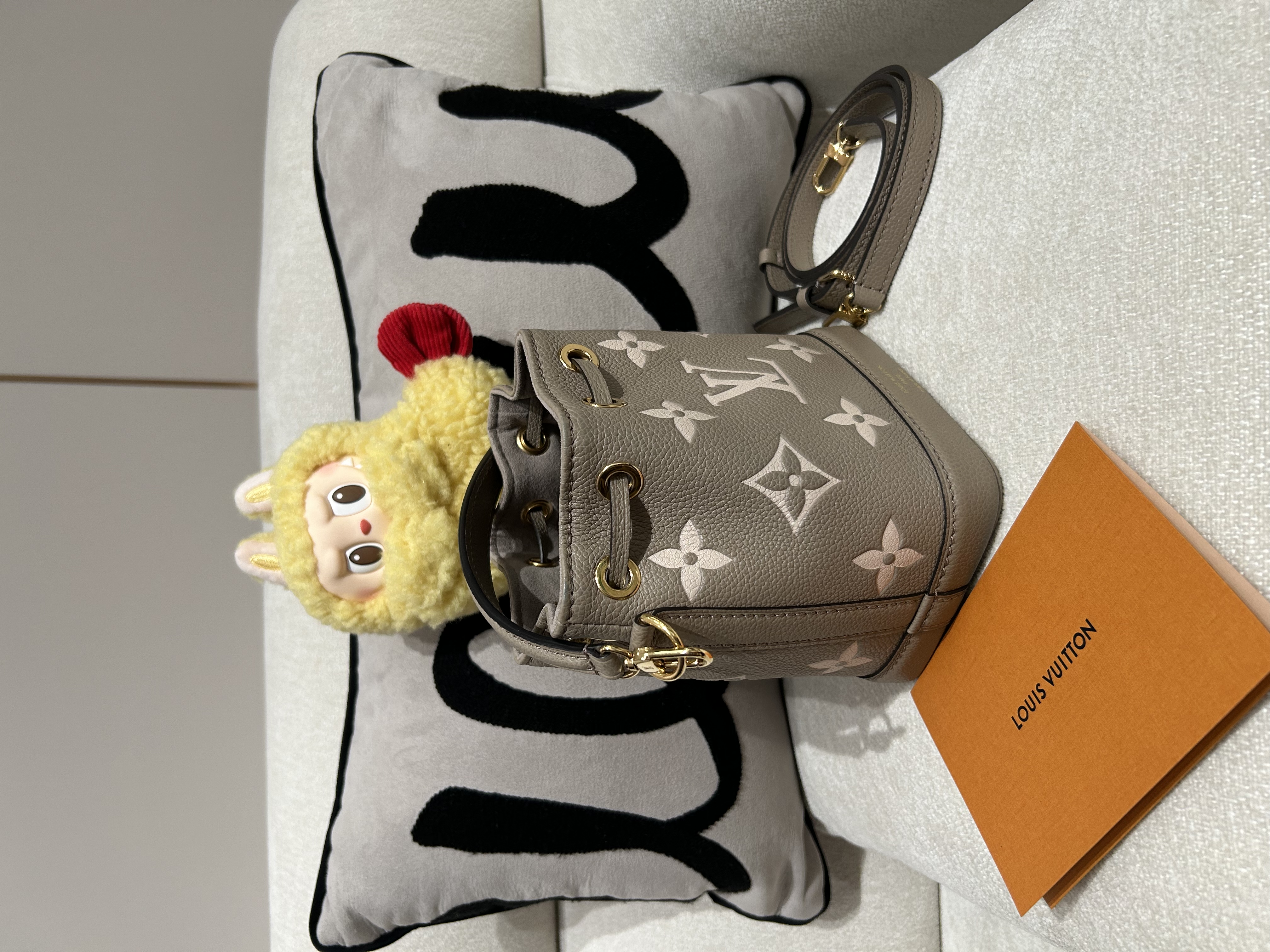 Lv Nano noe M46291 Bicolor Monogram Empreinte Leather 100%Authentic,98%New ✅專門店收據✅塵袋✅Box