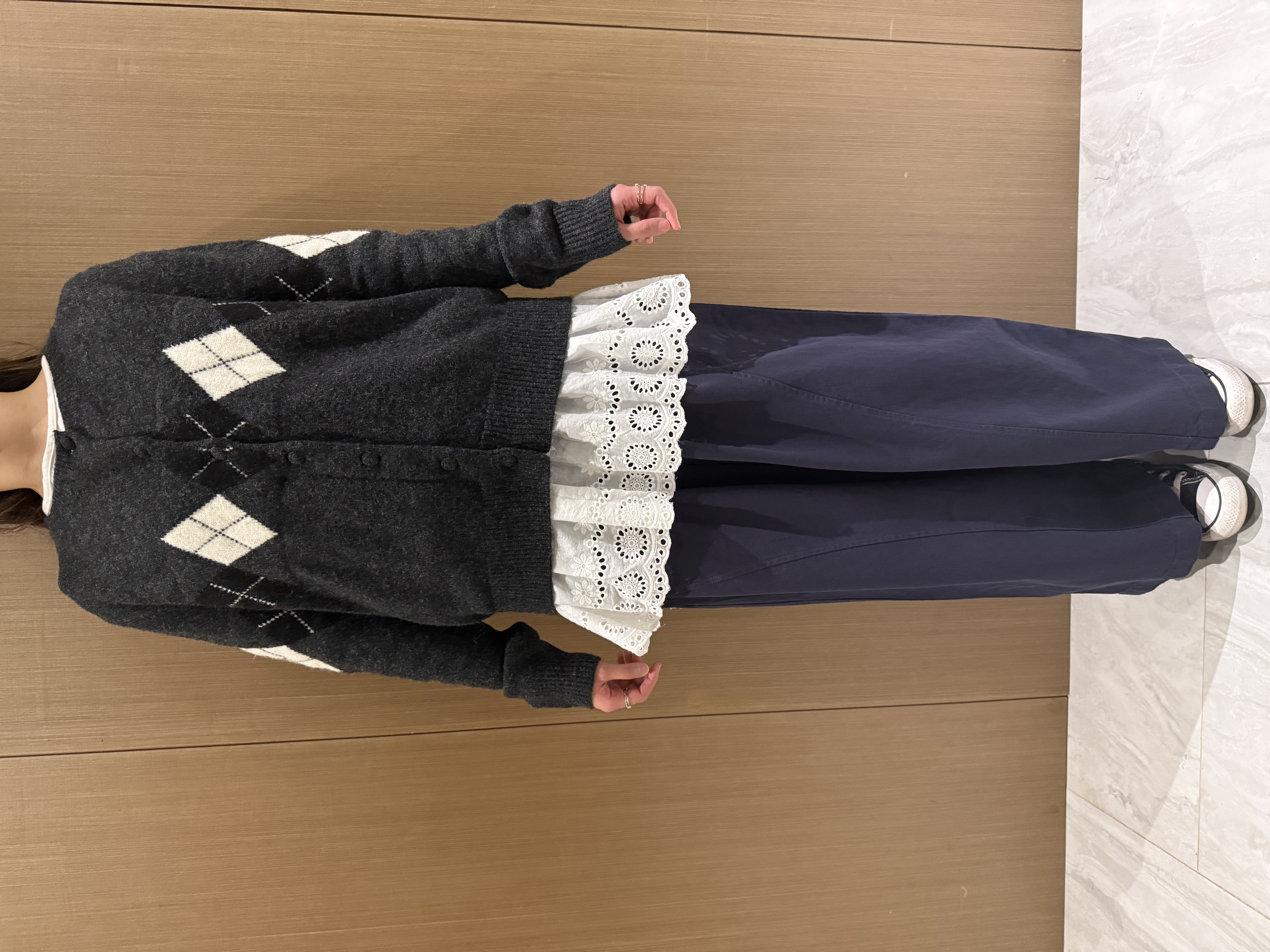 菱格冷外套（炭灰色）