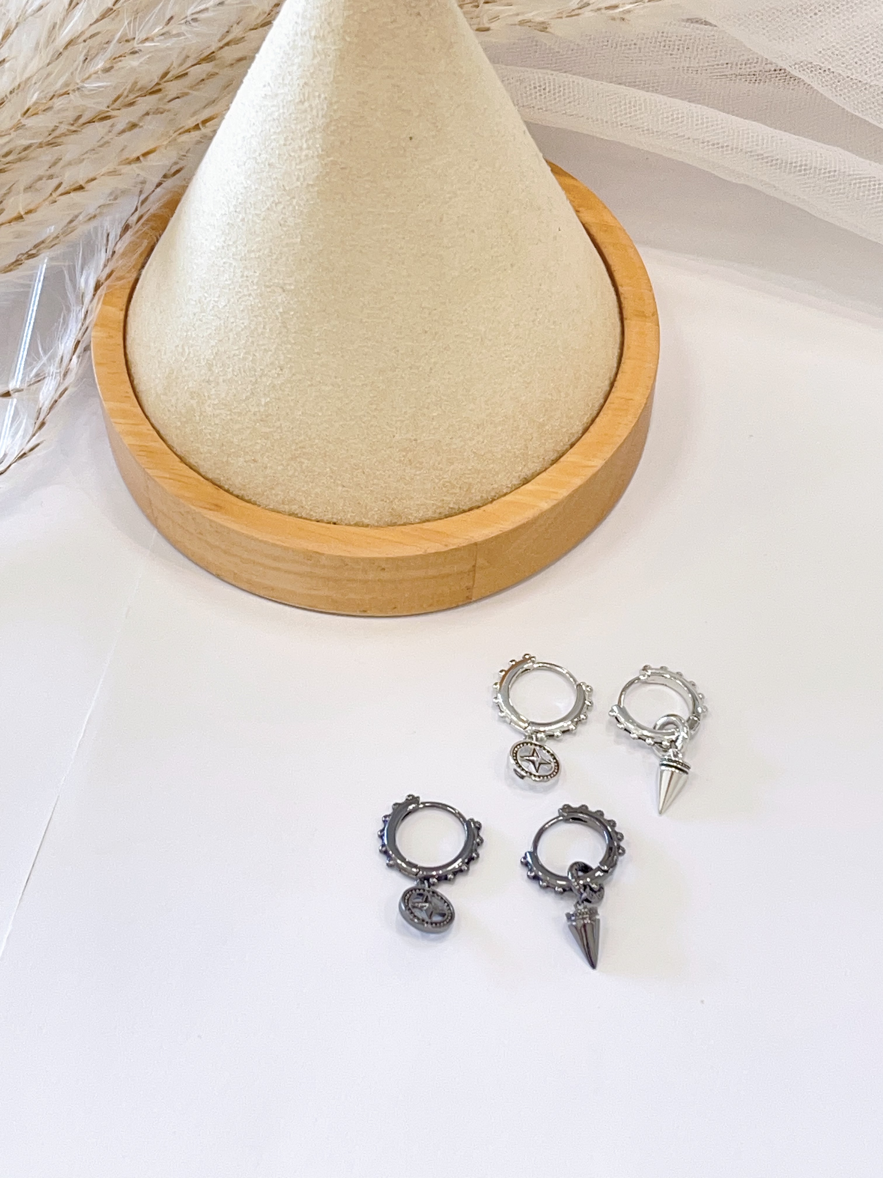 冷酷风不对称耳扣耳环