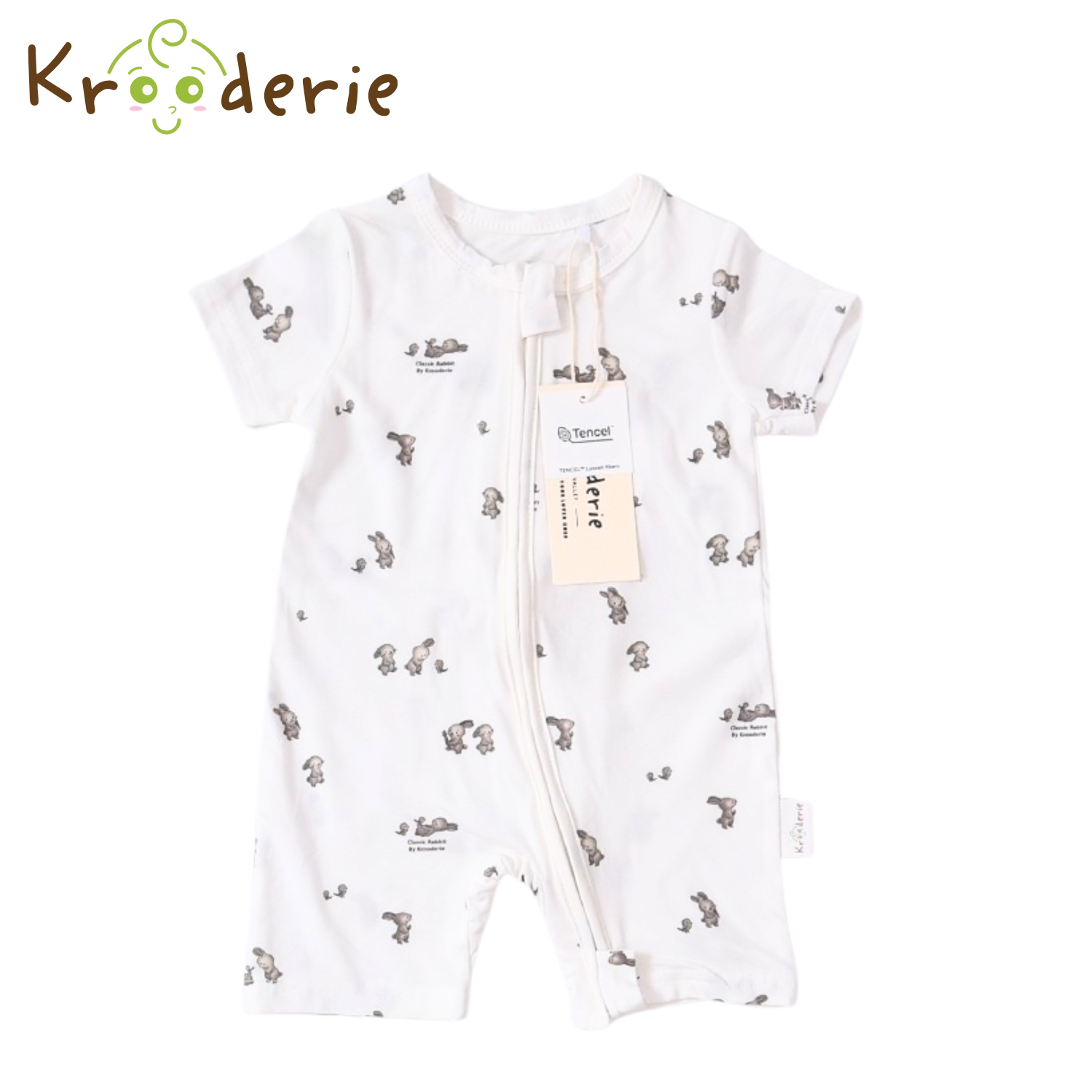 Krooderie TENCEL Short Sleeve Short Pant Zip Romper