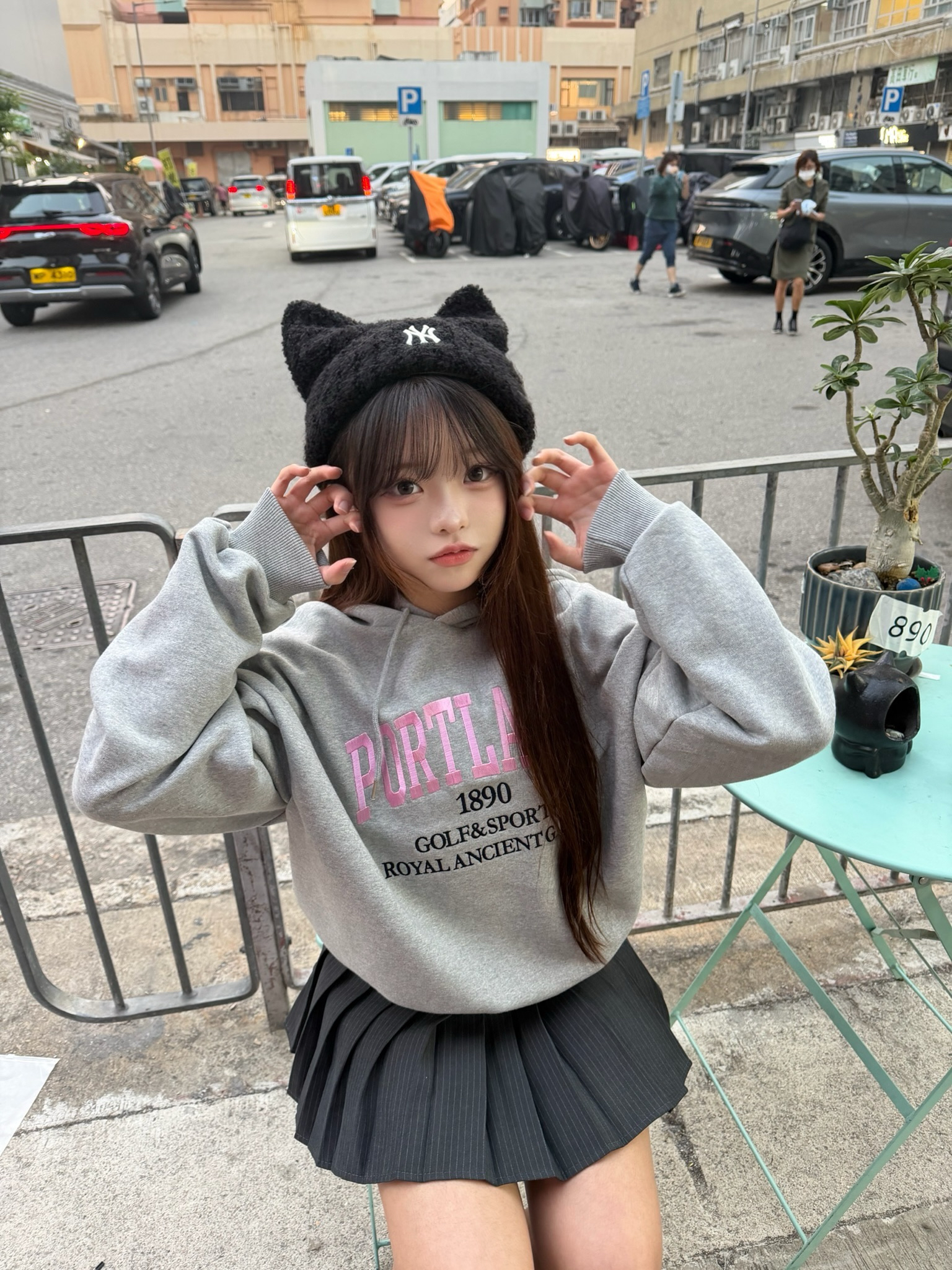 韓國高質刺繡字母衛衣 連帽