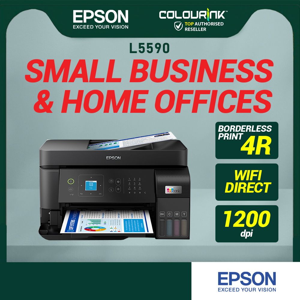 Epson EcoTank L5290 L5590 A4 Wi-Fi All-in-One Print Scan Copy Fax Refill Ink Tank Printer with ADF Scanner T920DW