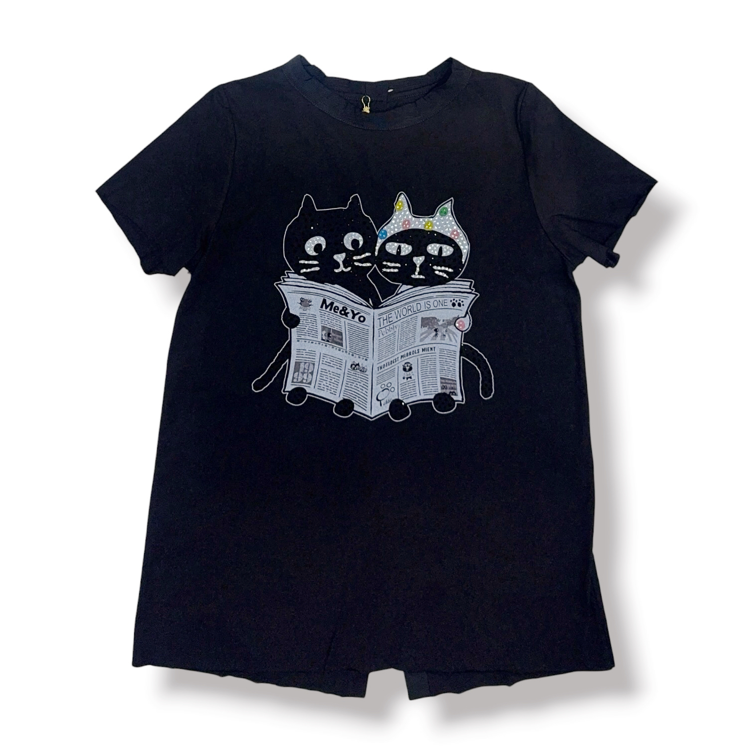 Me&Yo Newspaper Button Tee