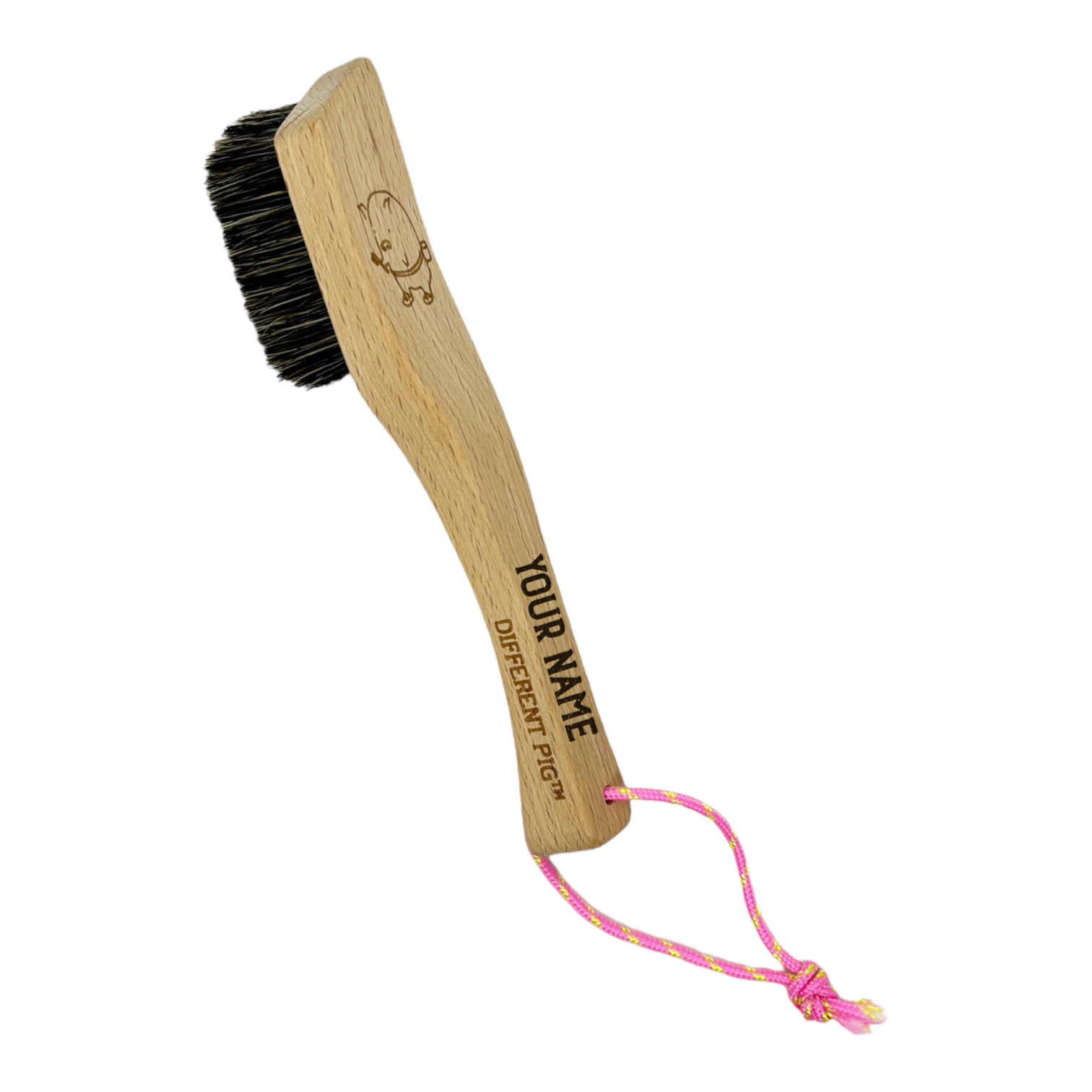 【來字刻名】𝗗𝗜𝗙𝗙𝗘𝗥𝗘𝗡𝗧 𝗣𝗜𝗚™ OG brush with name carving 刻名大豬掃連掛繩
