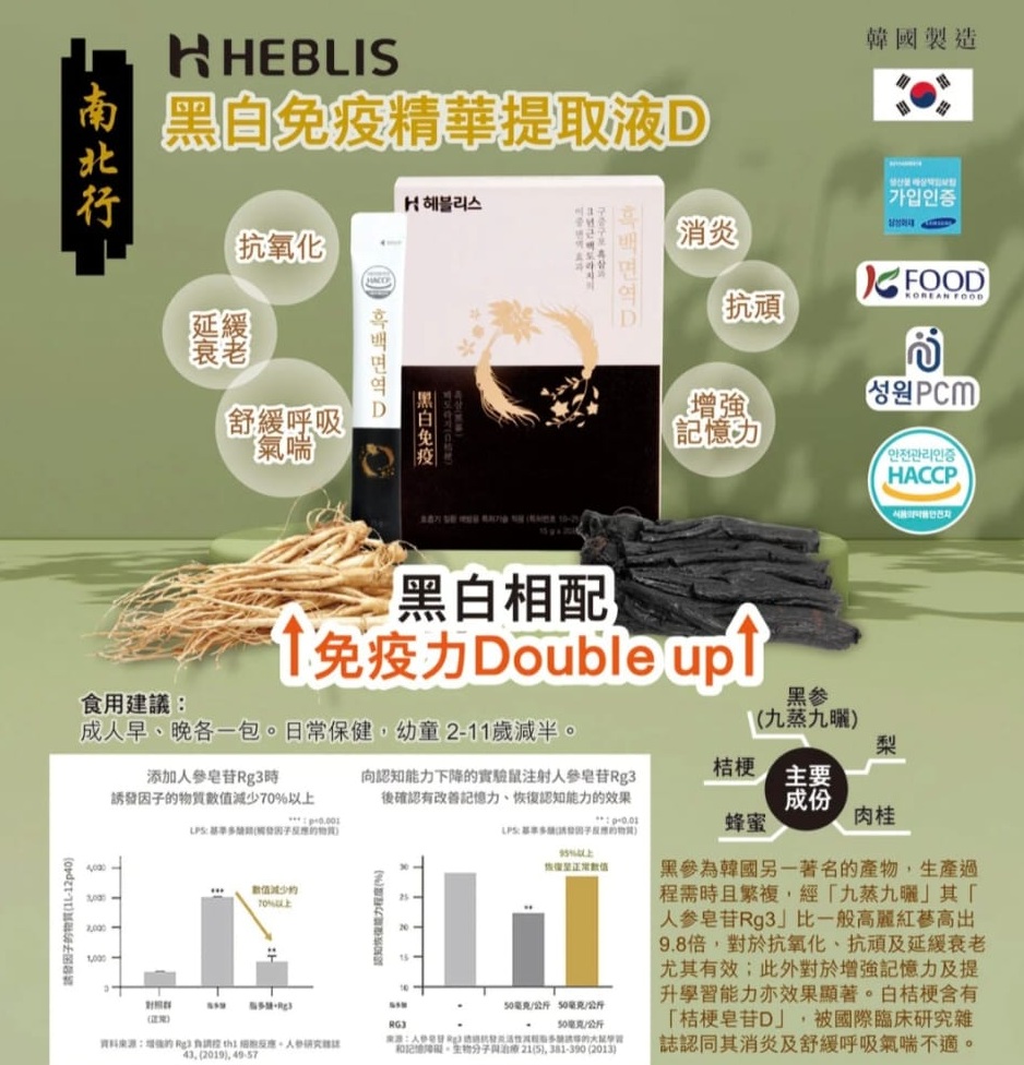 南北行  黑白免疫精華提取液D 15克x20包