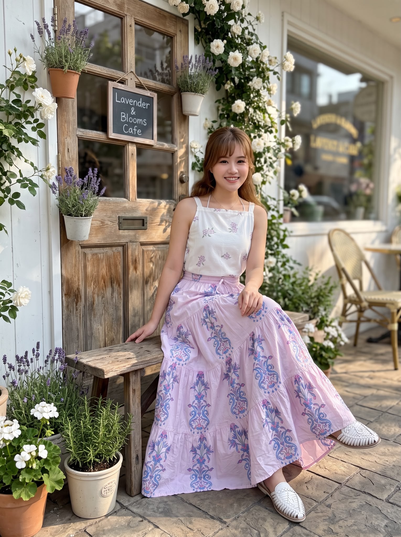 2874 Powder Pink 4 Layers Purple Fafa Skirt 41"