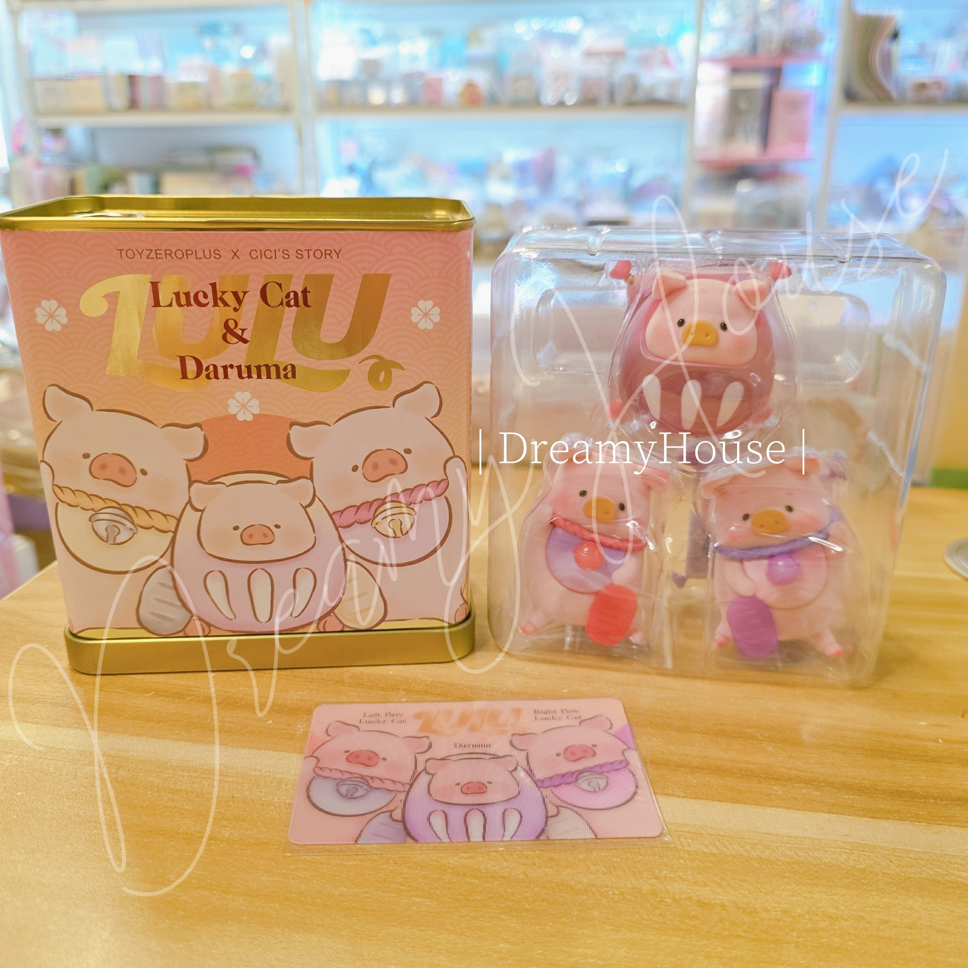香港 TOYZEROPLUS LuLu豬 Lucky Cat& Daruma 招財貓 達摩