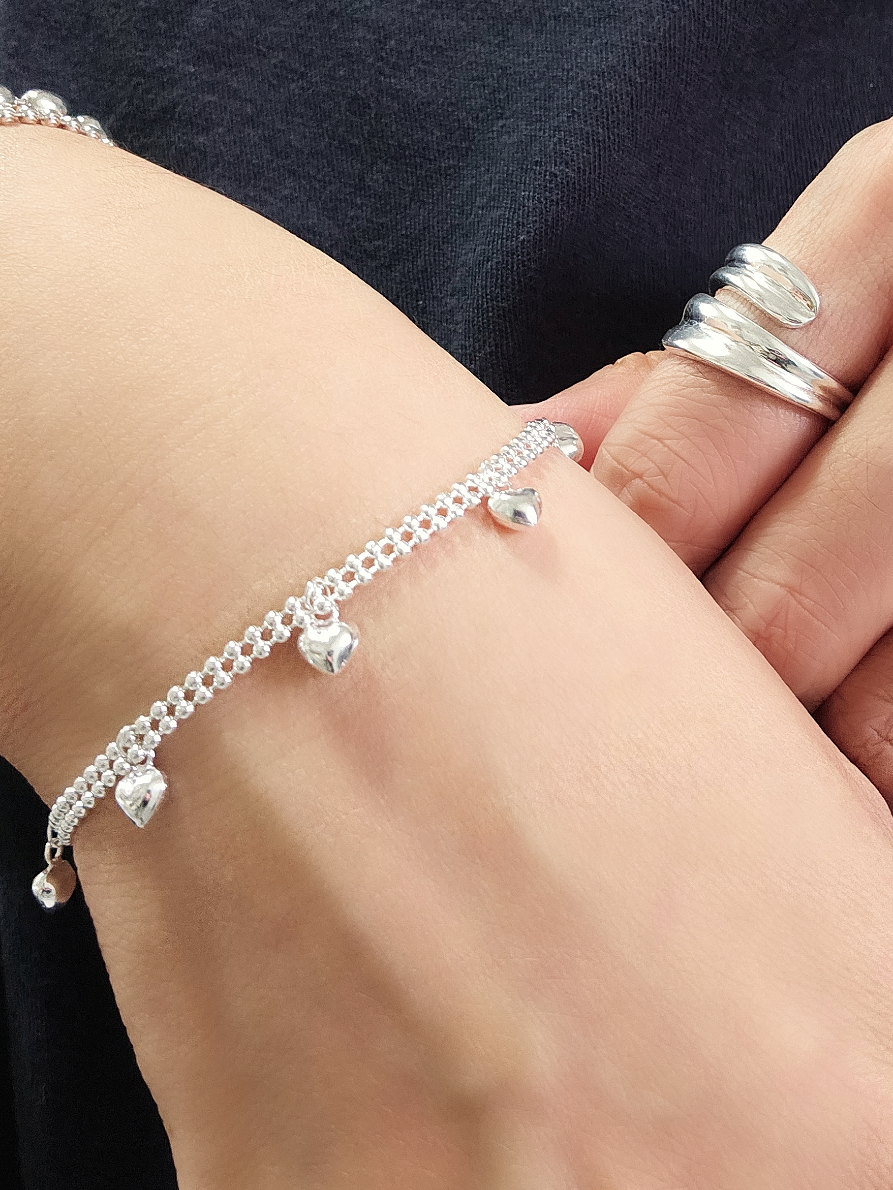 S925 -EB0126 Heart Charm Bracelet