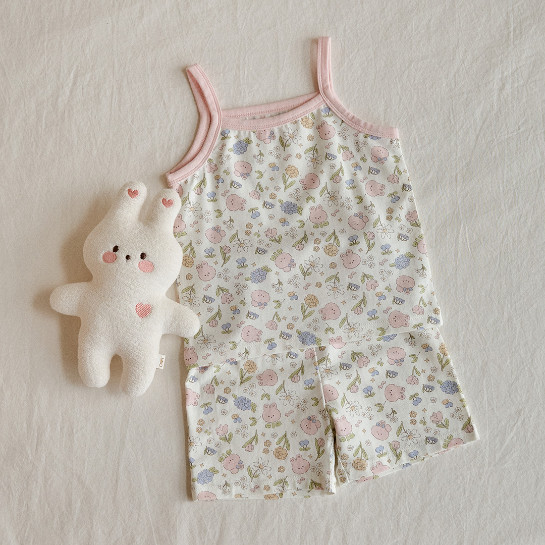 26S/S DTD夏日花草派對系列-莫代爾彈力吊帶上下套裝