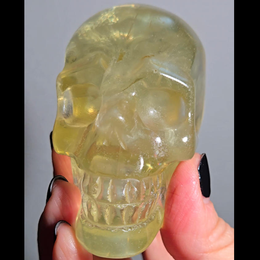 High-grade citrine skull with rainbows and saturation - C58