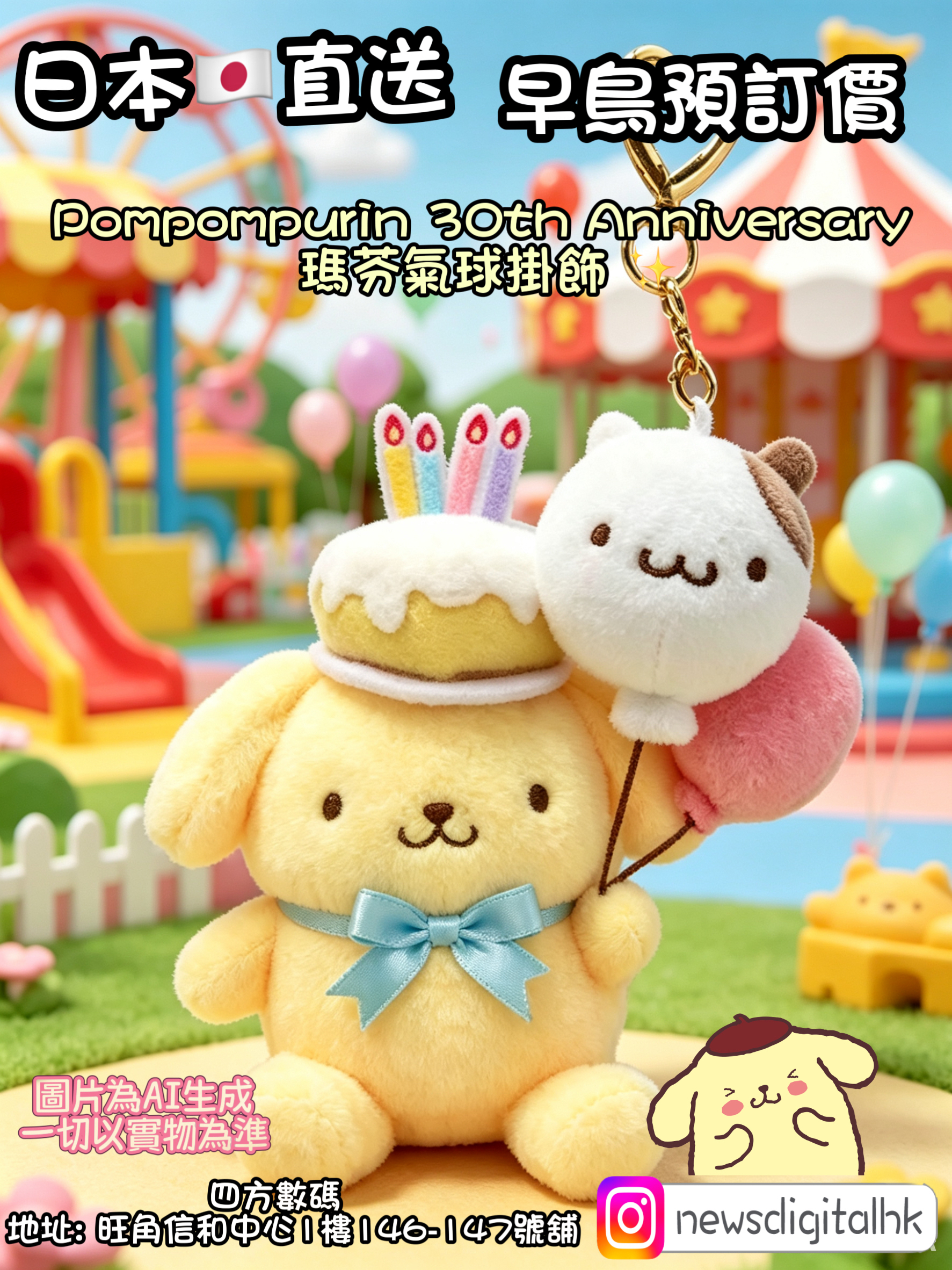 [預計10月底到貨］Pompompurin 30th Anniversary 瑪芬氣球掛飾 ✨