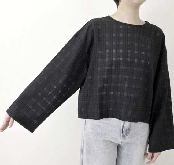 透視格紋前後兩穿上衣 - 2026 流行穿搭  長䄂襯衫 春夏時尚穿搭 柔軟舒適 優雅日常 易於配搭 日本直送   #JP-I-260034